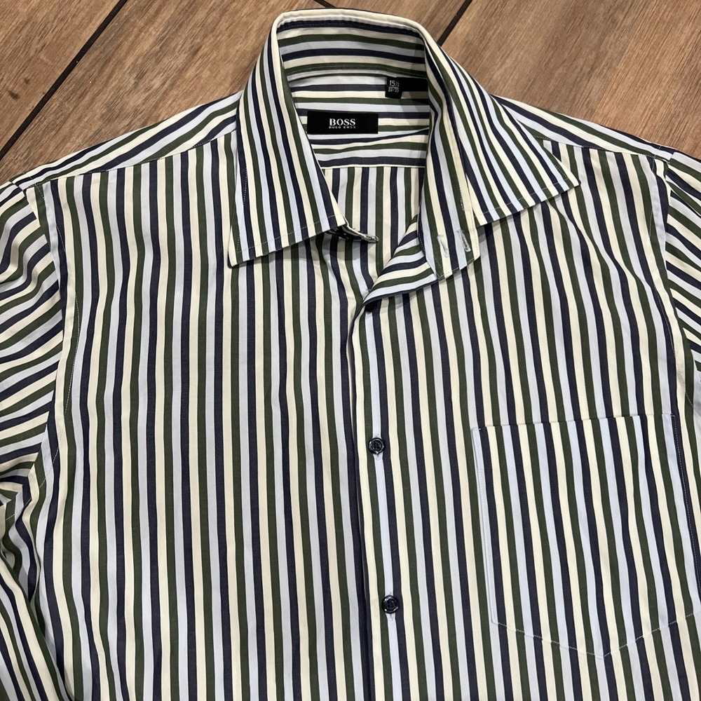 Boss Hugo Boss Shirt Mens Striped Dress Button Up